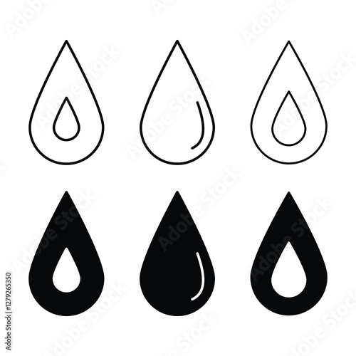 Blood Drop Icon Silhouette and Color Vector Illustration for Medical, Healthcare, and Donation Design.