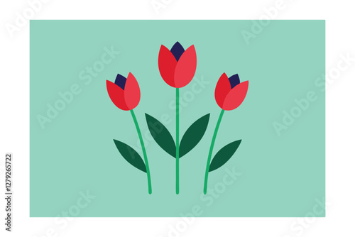 vector illustration of tulips