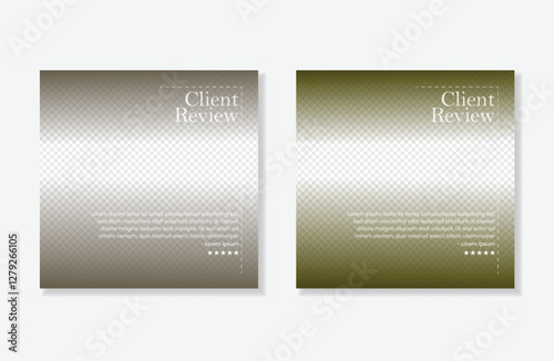 Modern client testimonial or social media post design, customer service feedback review post template with star ratings