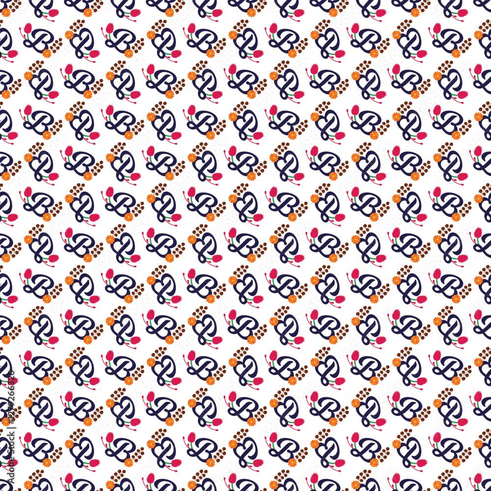 Seamless Diagonal Pattern Featuring Artistic Floral and Geometric Elements Seamless Diagonal Pattern Featuring Artistic Floral and Geometric Elements