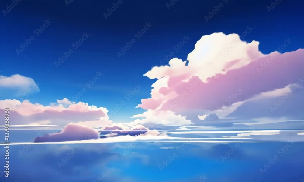 flying through the clouds above the sky