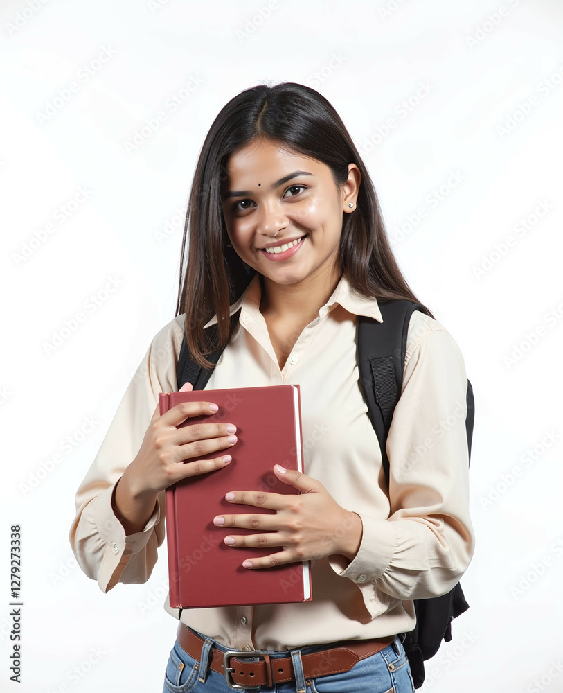 Beautiful student on white background Beautiful student on white background