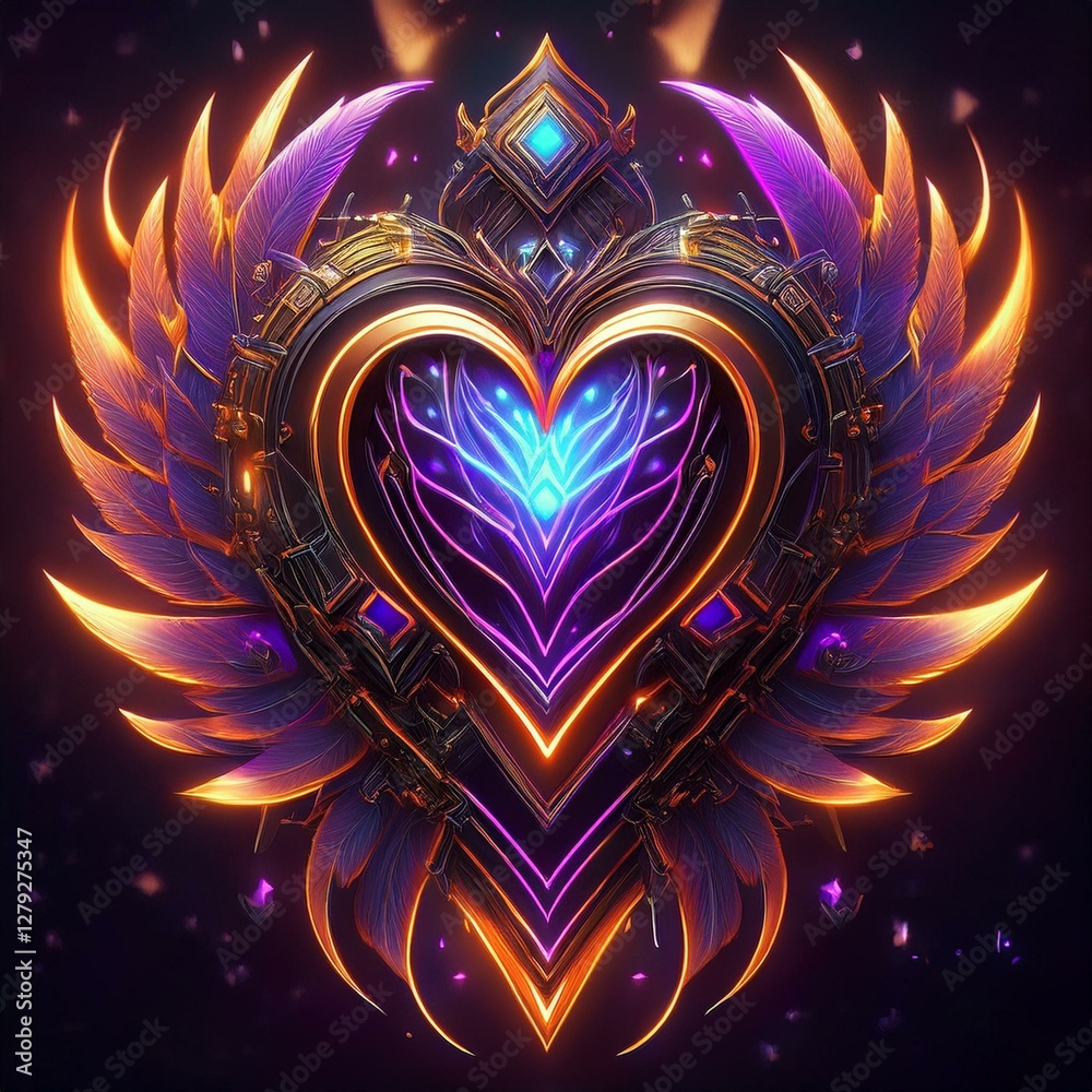 Fototapeta premium heart in fire
