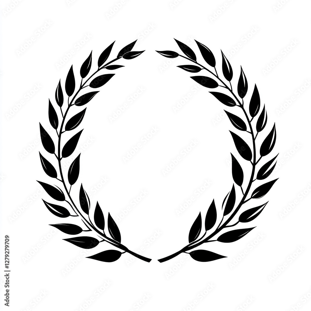 Obraz premium laurel sign silhouette illustration vector
