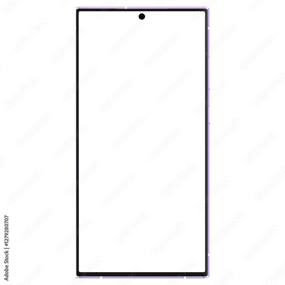 Photo of smartphone similar to android device without background and screen. Frame only. Violet color. Template for mockup Photo of smartphone similar to android device without background and screen. Frame only. Violet color. Template for mockup