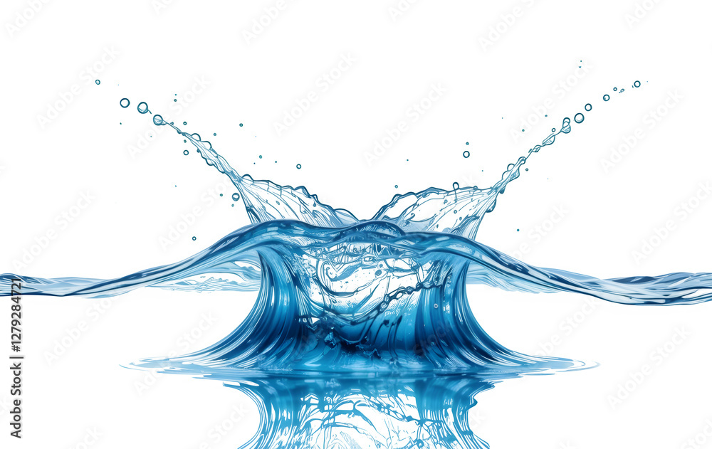 Obraz premium Water splashing, distinctly isolated on a white background. PNG