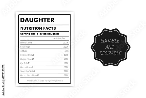 daughter nutrition facts,daughter nutrition facts label template