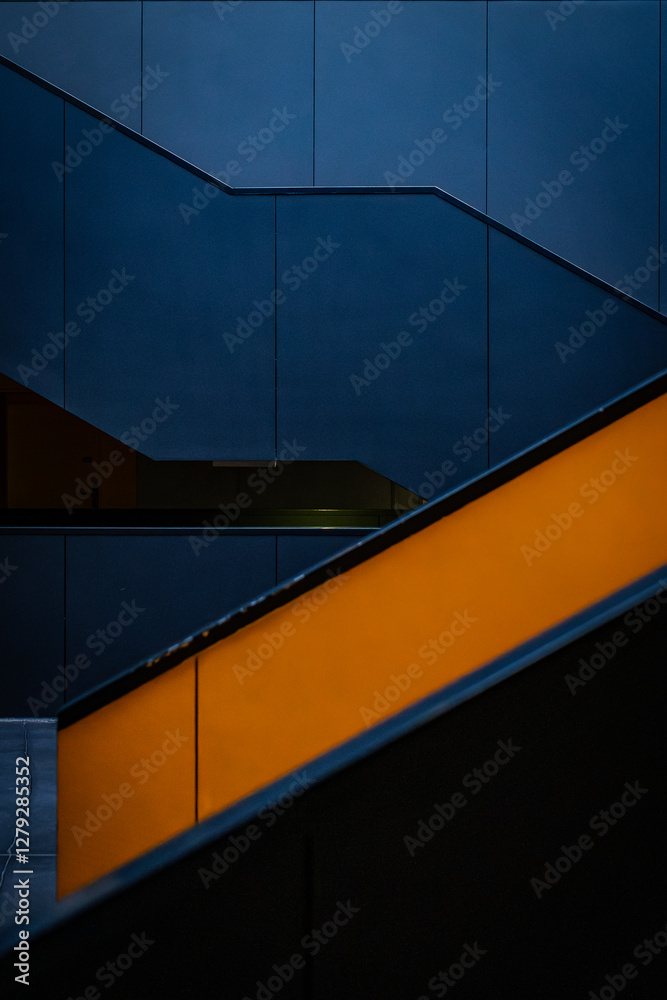 Obraz premium modern nterior architecture, stairs and soft lights