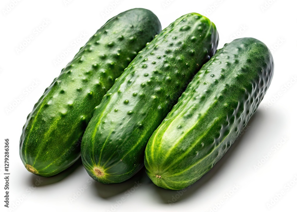 Silhouette Cucumbers Isolated White Background AI Photo