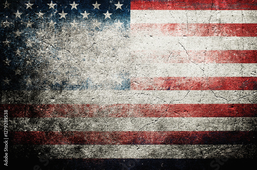 Grunge USA flag. American flag with grunge texture.