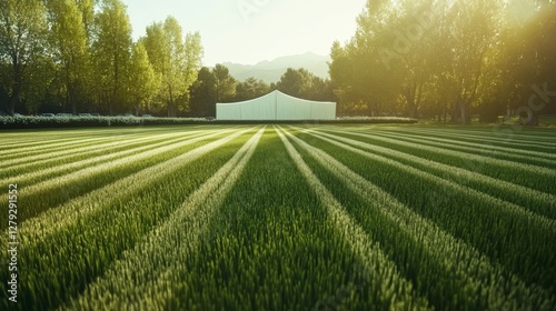 Vibrant green meadow bathed in gentle natural light, celebrating the spirit of springtime