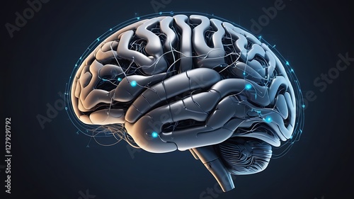 The interconnected nature of artificial intelligence, resembling a digital brain with neural pathways.