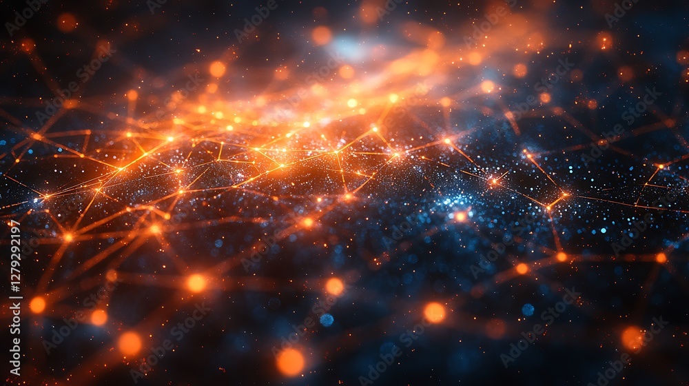 Obraz premium A bright digital illustration on smartphone screen representing anonymized user connections through interlinked nodes