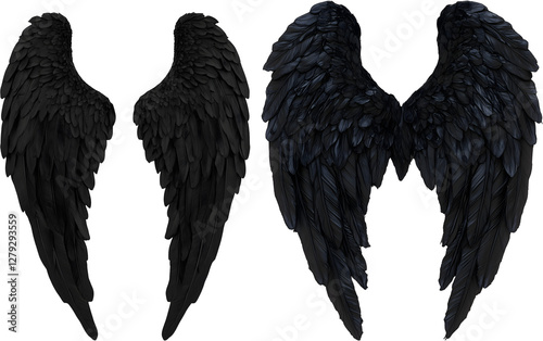 black wings isolated on white