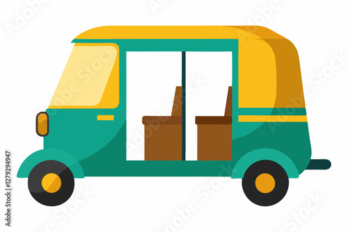 Auto rickshaw clipart vector art and illustration