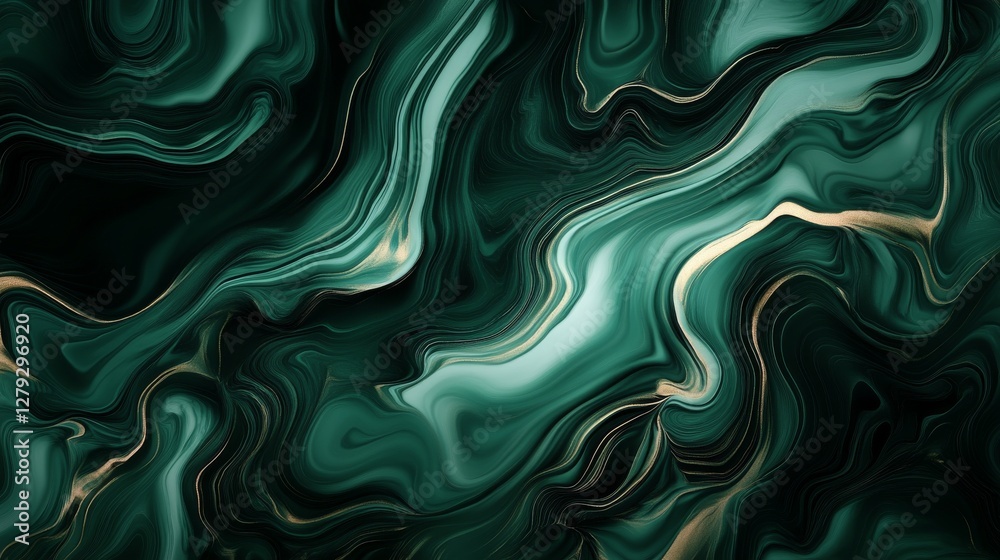 Obraz premium Dark green marble backdrop with a glossy finish. Perfect for banners, backgrounds, or 3D mapping.