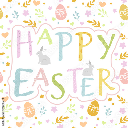 Card happy easter. Print for easter