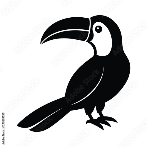 toucan bird silhouette vector illustration isolated on a white background