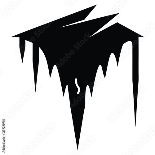 silhouette vector illustration of a icicle and fro
