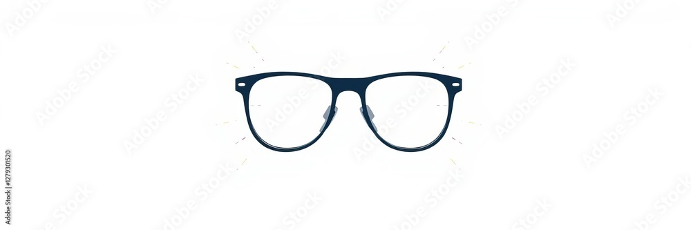 Fototapeta premium An artistic illustration of a single pair of glasses representing creativity and vision on a white background, dynamic, background, creativity