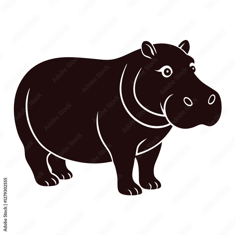 Obraz premium hippopotamus vector illustration