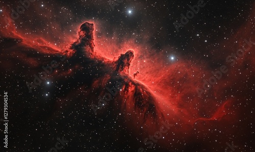 Wallpaper Mural Stunning Red Nebula and Star Field in Deep Space, Cosmic Background for Science, Astronomy, and Space Exploration Concepts Torontodigital.ca