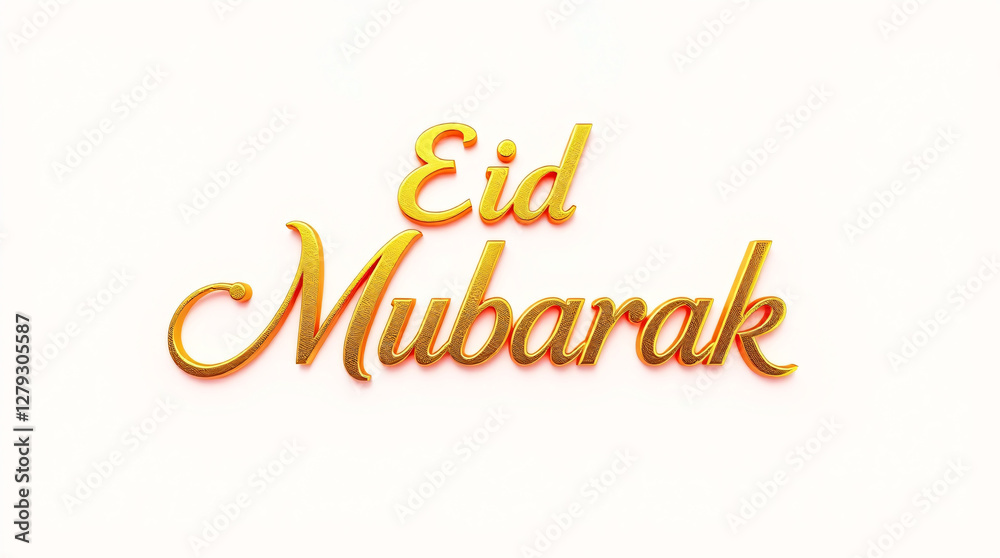 Elegant Eid Mubarak Calligraphy in Shiny Gold and Minimalist Design for Festive Greetings Elegant Eid Mubarak Calligraphy in Shiny Gold and Minimalist Design for Festive Greetings