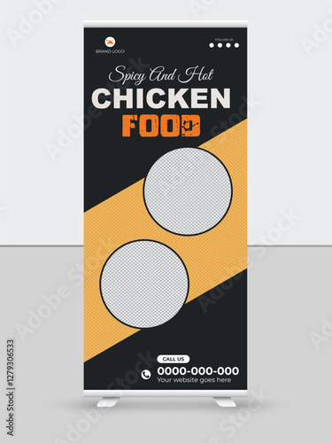 Delicious menu and testy food banner design template