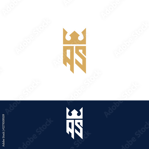 Creative minimal monochrome monogram letter AS and SA line logo design symbol. Graphic alphabet symbol for corporate identity photo
