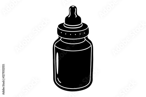 baby bottle isolated on white background