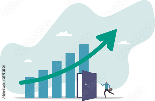 Business success secret, idea to growing business and achieve target .business concept.flat character.