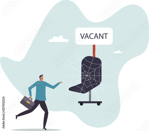 Labor shortage, worker needed not enough skill staff to fill in job vacancy,business concept.flat character.