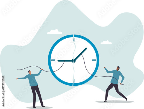 Time management, work deadline or planning for working time .business concept.flat character.
