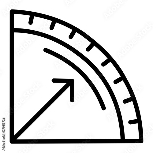 Protractor Vector Line Icon Design