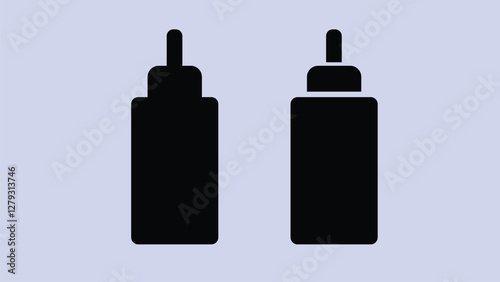 Ketchup mustard squeeze bottle icon animation simple best object on white
