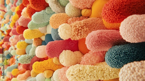 Colorful abstract textures create a lively and vibrant visual display.