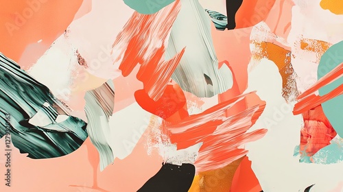 Vibrant abstract art showcasing dynamic brush strokes and color interactions.