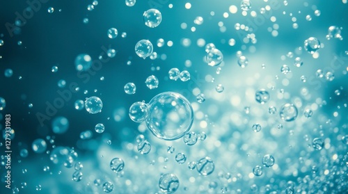Wallpaper Mural Floating Bubbles in Water Abstract Background Image Torontodigital.ca