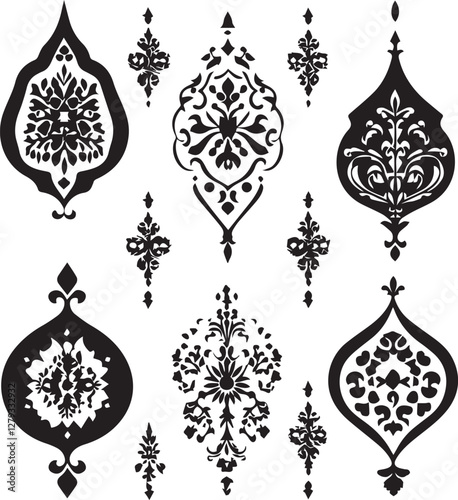 Islamic ornaments black and white