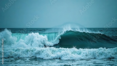 Ocean or sea storm. Strong waves. Close-up