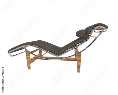 Modern Reclining Chaise Lounge isolated on background. 3d rendering - illustration