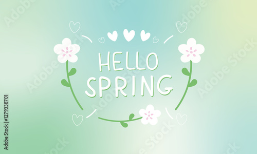 Green gradient spring background. Abstract gradation green and yellow color backdrop, spring or summer blur leaves. Soft gradient mesh illustration