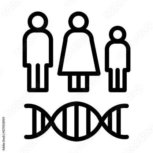 Family Genes Vector Line Icon Design
