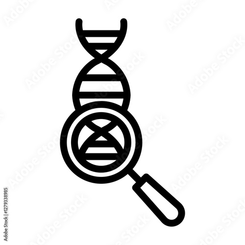Ancestry Search Vector Line Icon Design