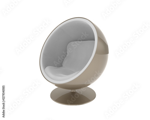 Enclosed Pod Chair isolated on background. 3d rendering - illustration