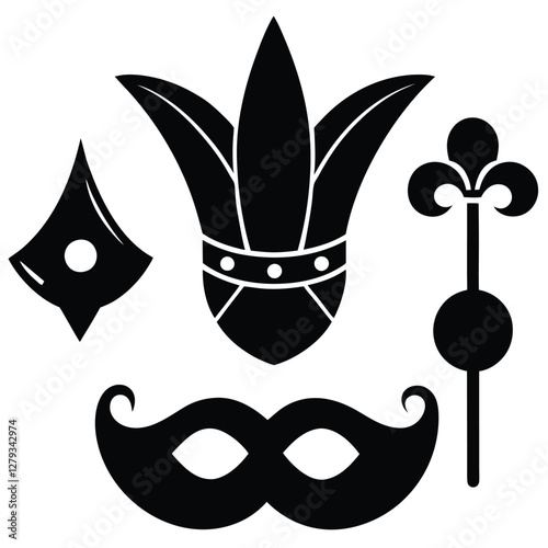 Beautiful Female Mask vector icon art illustration, mask icon vector art, modern and stylish mask.