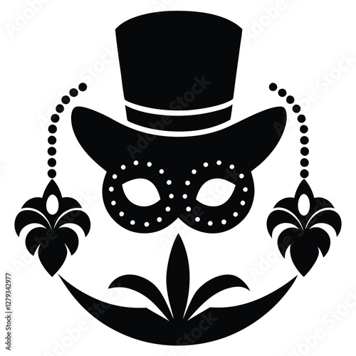 Beautiful Female Mask vector icon art illustration, mask icon vector art, modern and stylish mask.