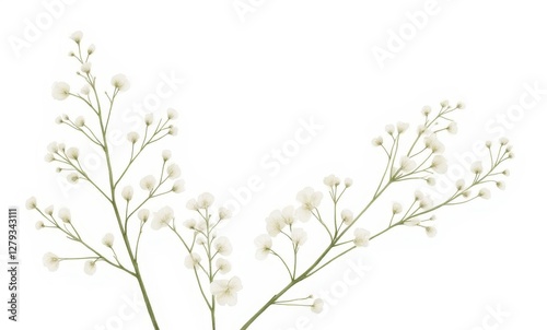 Delicate white flowers and greenery