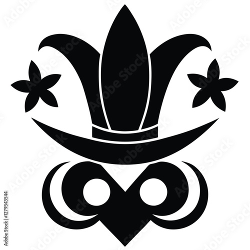 Beautiful Female Mask vector icon art illustration, mask icon vector art, modern and stylish mask.