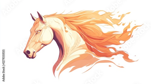 Fiery Stallion: A Majestic Horse Portrait photo
